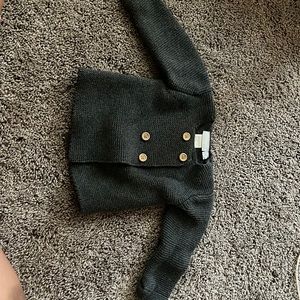 Elegant baby two button cardigan dark grey